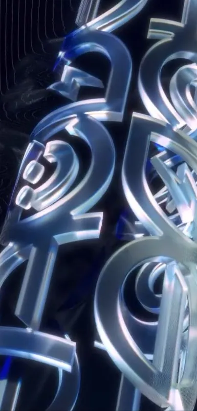 Futuristic blue abstract design with intricate patterns.