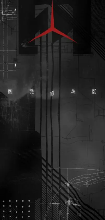 Futuristic abstract design with dark tones.