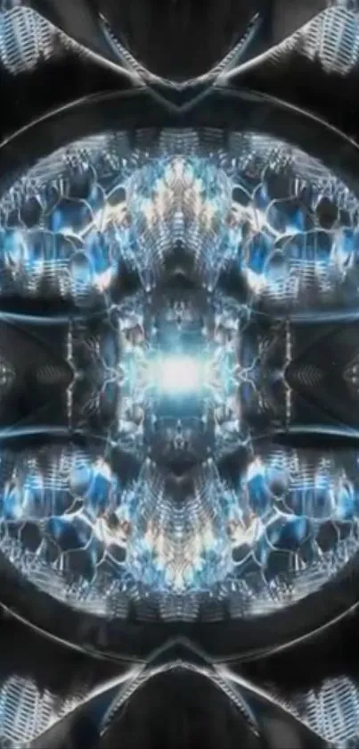 Futuristic symmetrical abstract light pattern
