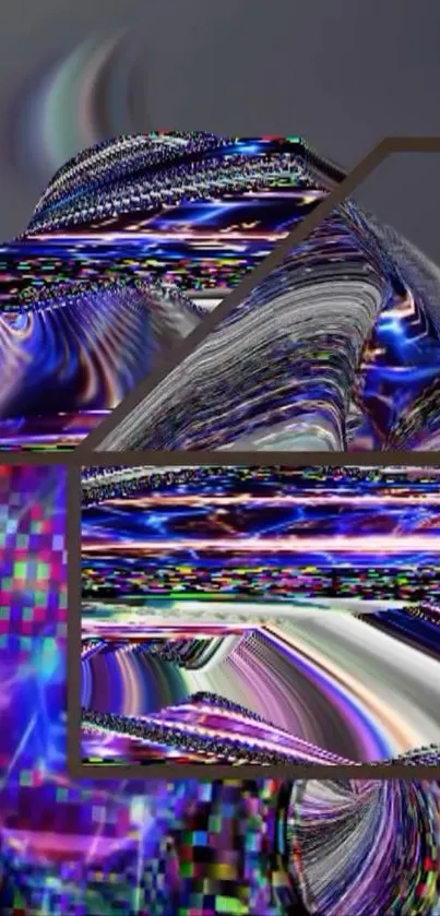 Futuristic abstract wallpaper with vibrant digital patterns.