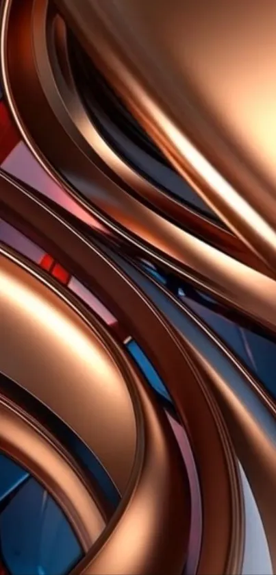 Futuristic abstract wallpaper with metallic curves.