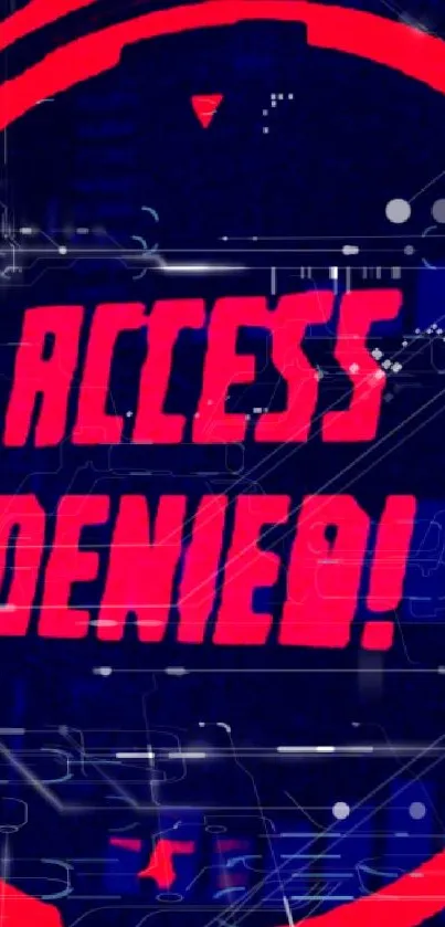 Access Denied graphic with red text on a dark digital background.