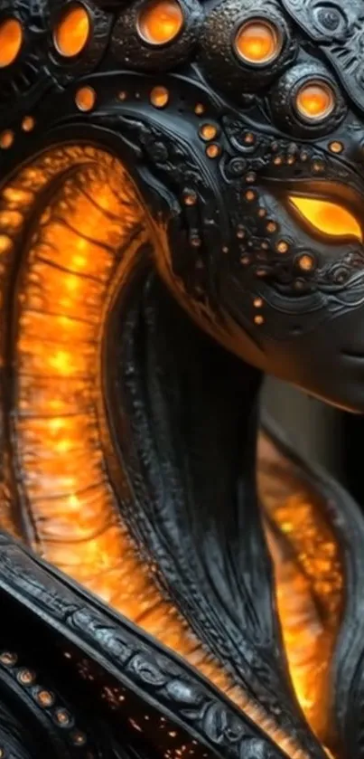 Futuristic alien figure with glowing details and intricate design.