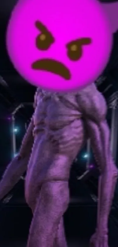 Futuristic purple alien art with vibrant 3D design.