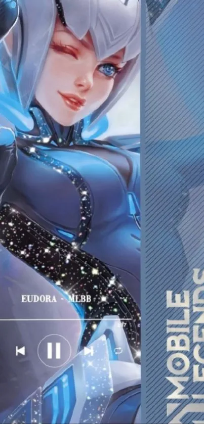 Futuristic anime character in vibrant digital art style from Mobile Legends.