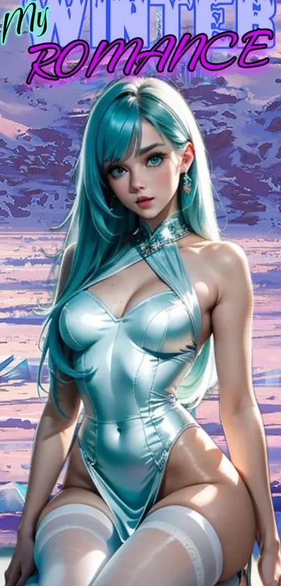 Futuristic character in a detailed digital art mobile wallpaper.