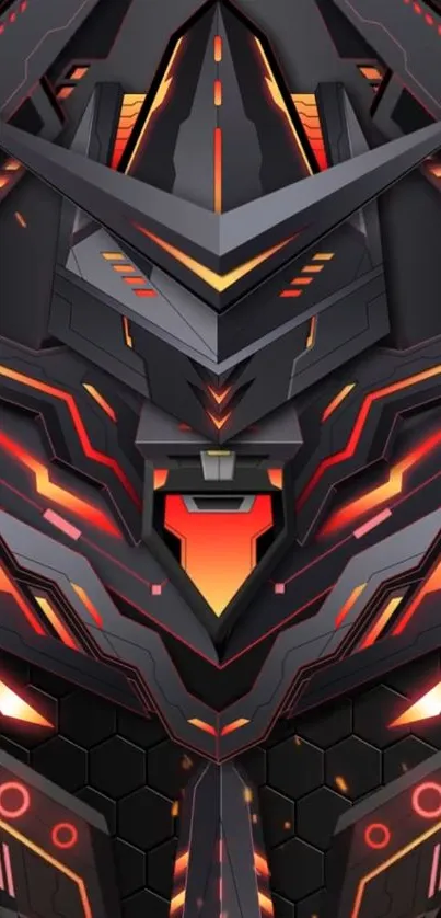 Futuristic black and red abstract design wallpaper.