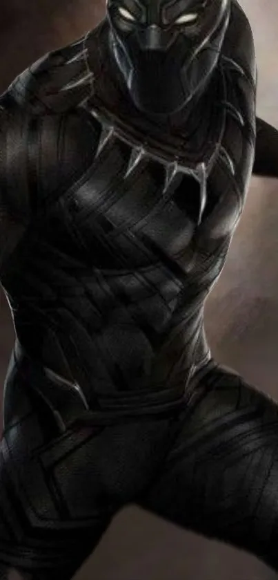 Black Panther futuristic design wallpaper, ideal for superhero fans.