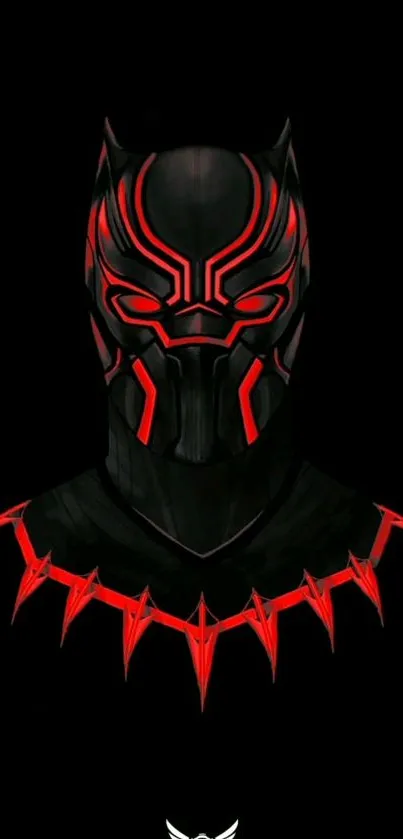 Black Panther wallpaper with red accents.