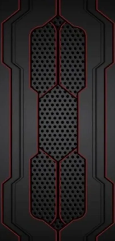 Futuristic black and red geometric wallpaper