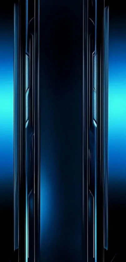 Futuristic blue abstract geometric wallpaper.