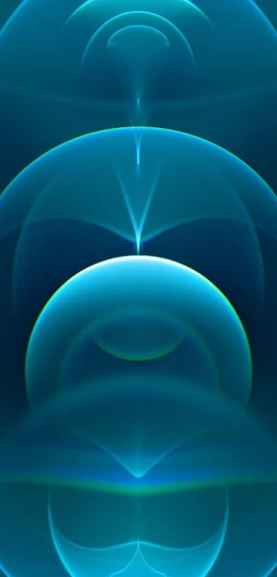 Futuristic blue fractal art wallpaper for mobile display.