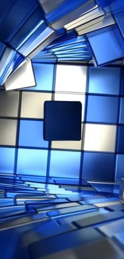 Futuristic blue geometric design wallpaper