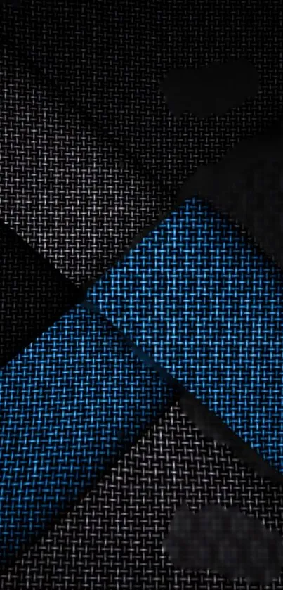 Futuristic blue and black grid phone wallpaper.