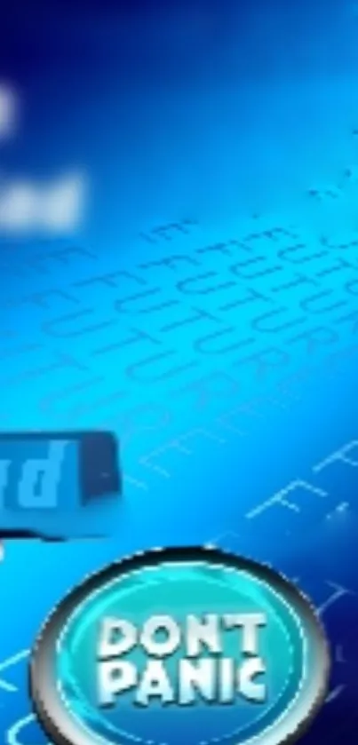 Blue futuristic wallpaper with tech text.