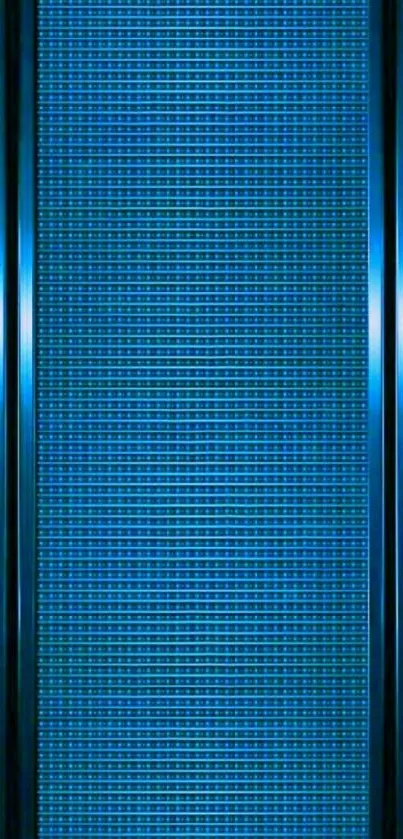 Futuristic blue neon wallpaper with digital grid pattern.