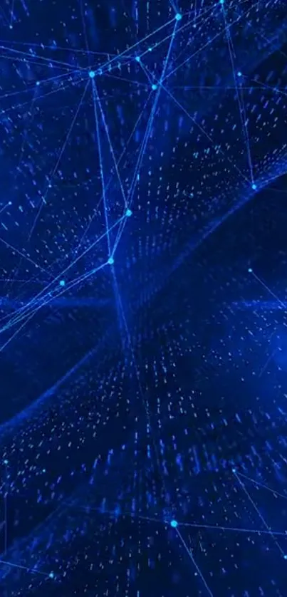 Futuristic blue digital network wallpaper with glowing lines.