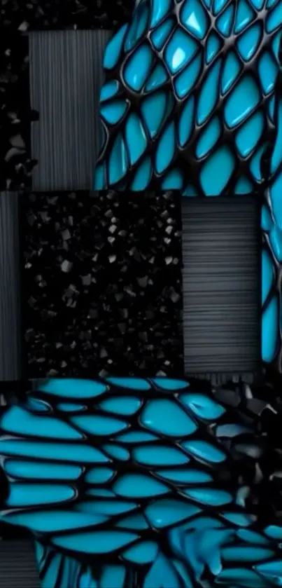 Futuristic blue patterned mobile wallpaper