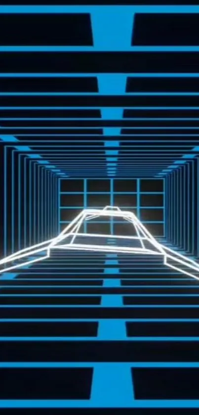 Futuristic blue tunnel with glowing lines, perfect for modern screens.