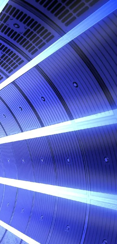 Futuristic blue tunnel wallpaper design with dynamic lines.