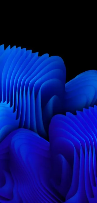 Stunning abstract blue waves wallpaper design.