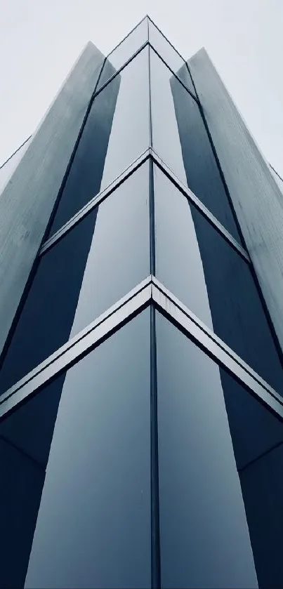 Futuristic abstract building facade with sleek geometric lines.