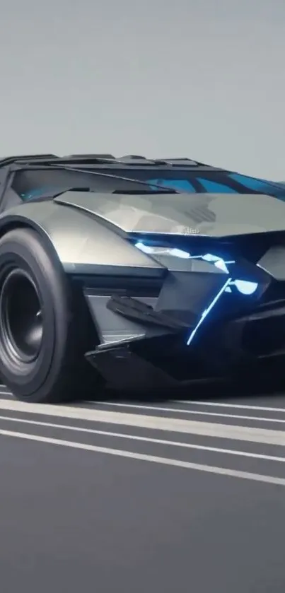 Futuristic car wallpaper with sleek design and neon accents.