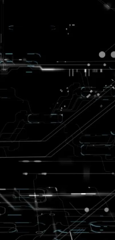 Futuristic black wallpaper with circuit design.