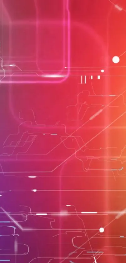 Vibrant futuristic circuit design wallpaper with glowing lines and gradient colors.