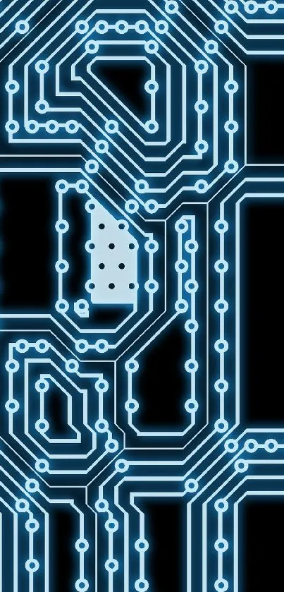 Futuristic circuit board pattern blue wallpaper.