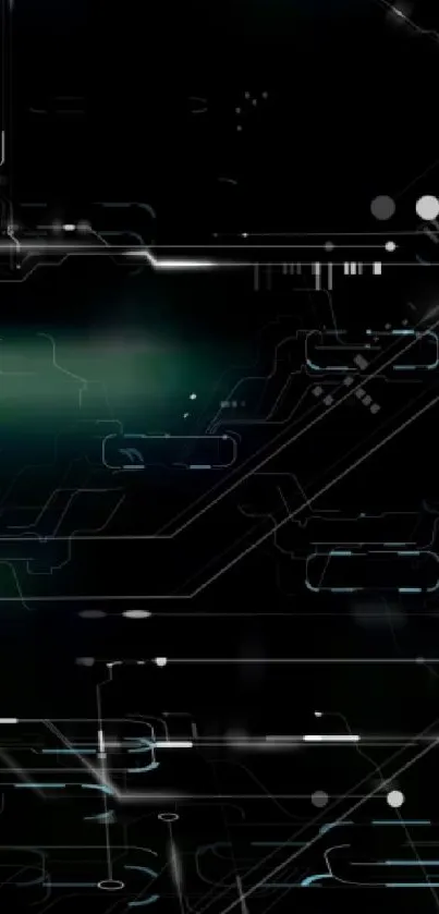 Futuristic circuit board wallpaper with a sleek design.