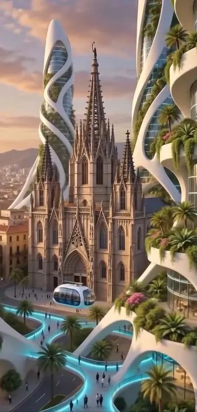 Stunning futuristic cityscape with unique architecture and greenery.
