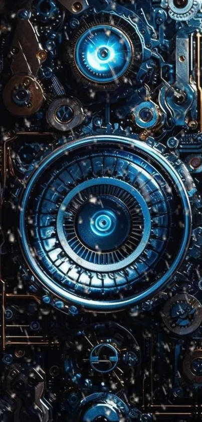 Futuristic wallpaper of cyber gears and mechanical design.