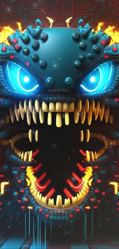 Futuristic cybernetic art with vibrant colors.
