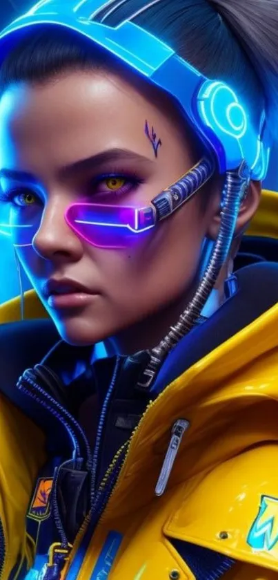 Futuristic cyberpunk art with neon effects.