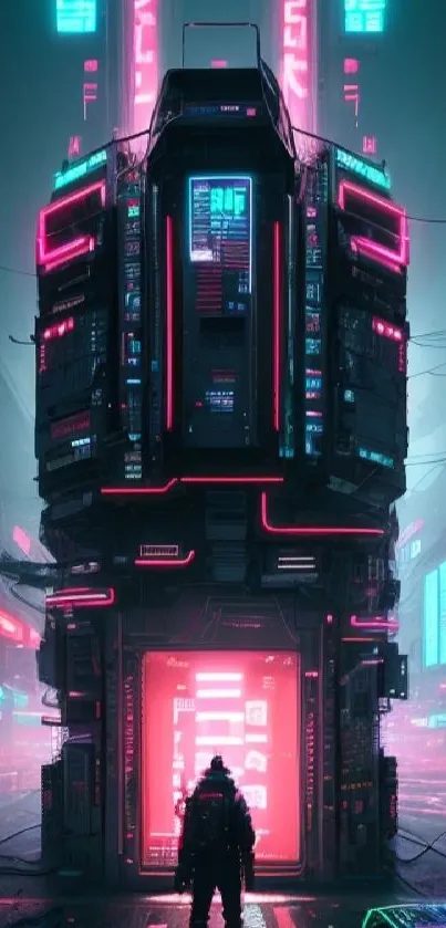 Vibrant cyberpunk city with neon lights and futuristic elements.