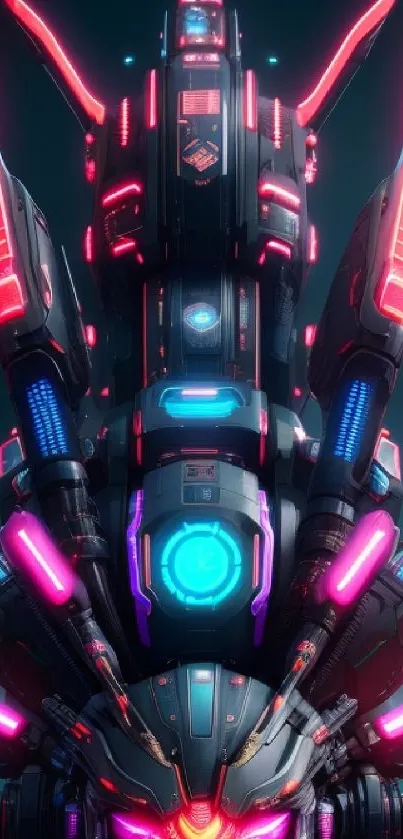 Futuristic neon cyberpunk wallpaper with vibrant lights.