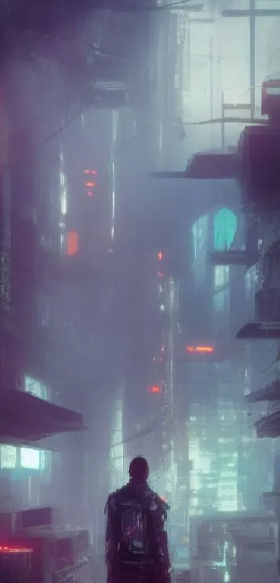 Cyberpunk cityscape wallpaper with neon lights and futuristic design.