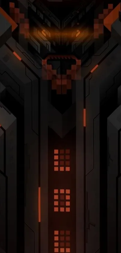 Futuristic dark abstract geometric wallpaper with glowing accents.