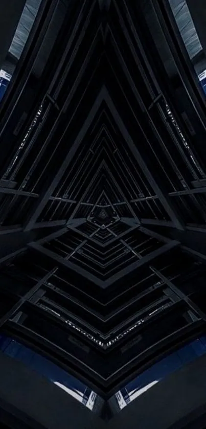 Futuristic dark geometric mobile wallpaper.