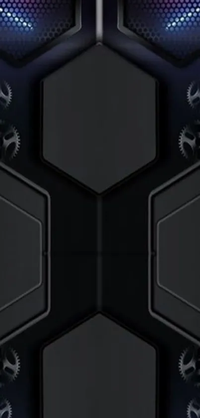 Futuristic dark tech design mobile wallpaper.