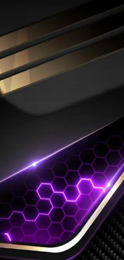 Futuristic tech wallpaper with purple accents.