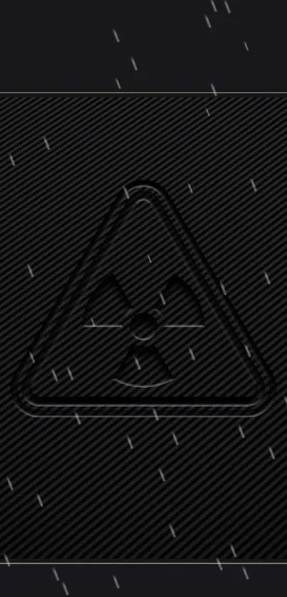 Futuristic dark wallpaper with warning symbol.