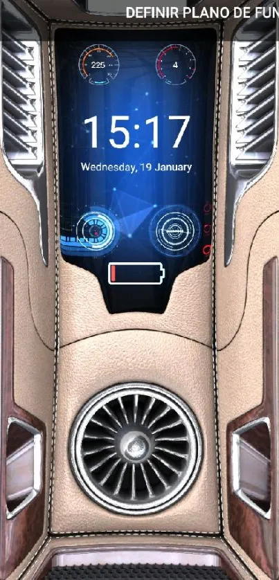 Futuristic car dashboard wallpaper design.