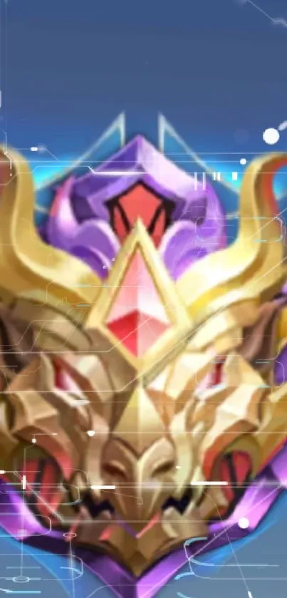 Futuristic dragon emblem with vibrant colors and abstract design.
