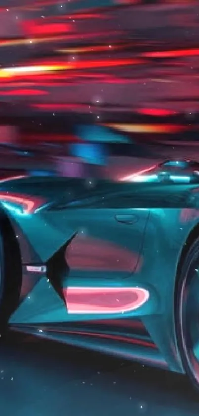 Futuristic electric car in vibrant 4K design with sleek lines and vivid colors.