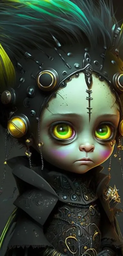 Futuristic fantasy child with vibrant colors in detailed artwork.