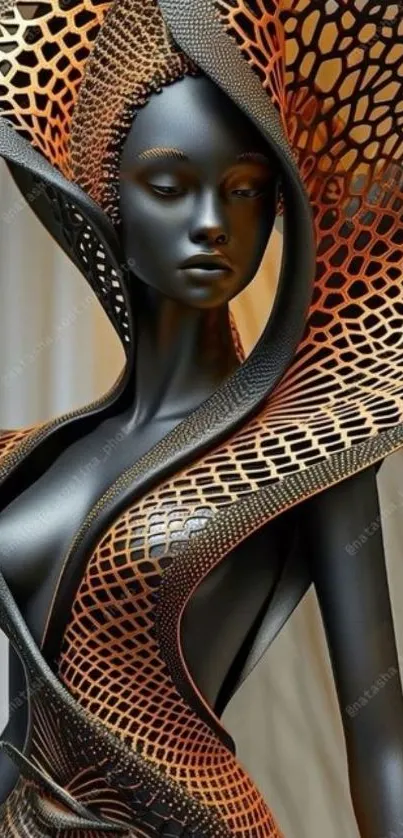 Futuristic fashion art sculpture wallpaper
