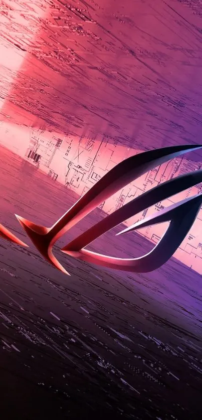 Futuristic pink and purple gaming wallpaper with dynamic lines.