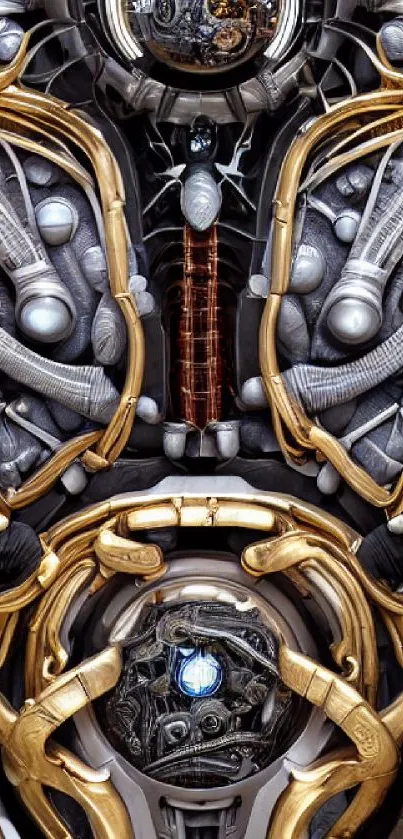 Futuristic mechanical gear artwork for mobile wallpaper.